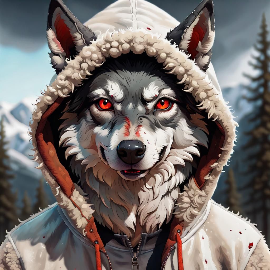 Evil Wolf in Sheep's Clothing: Digital Art