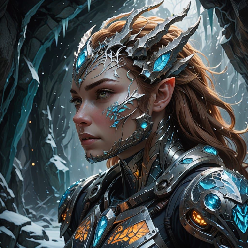 Abandoned Robotic City in Icy Cavern