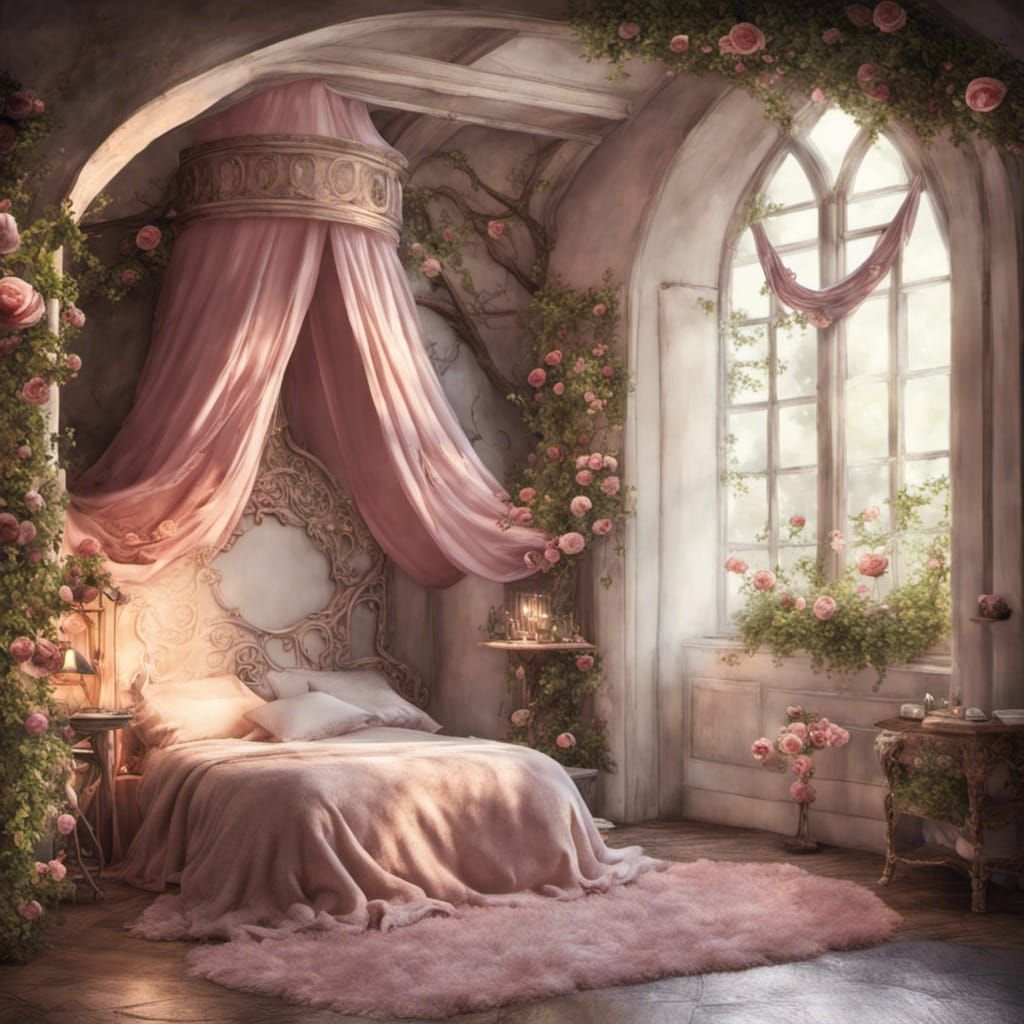 Fairy Princess Medieval Room with Roses