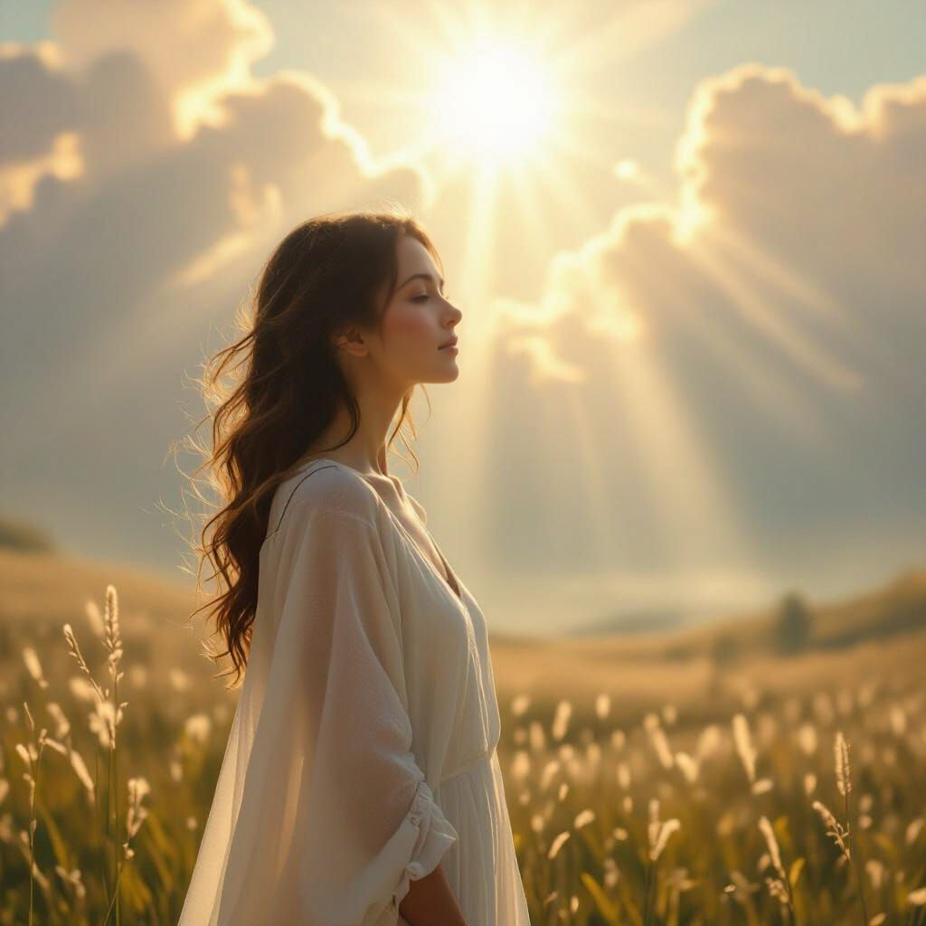 Peaceful Heavenly Sky with Divine Sunshine