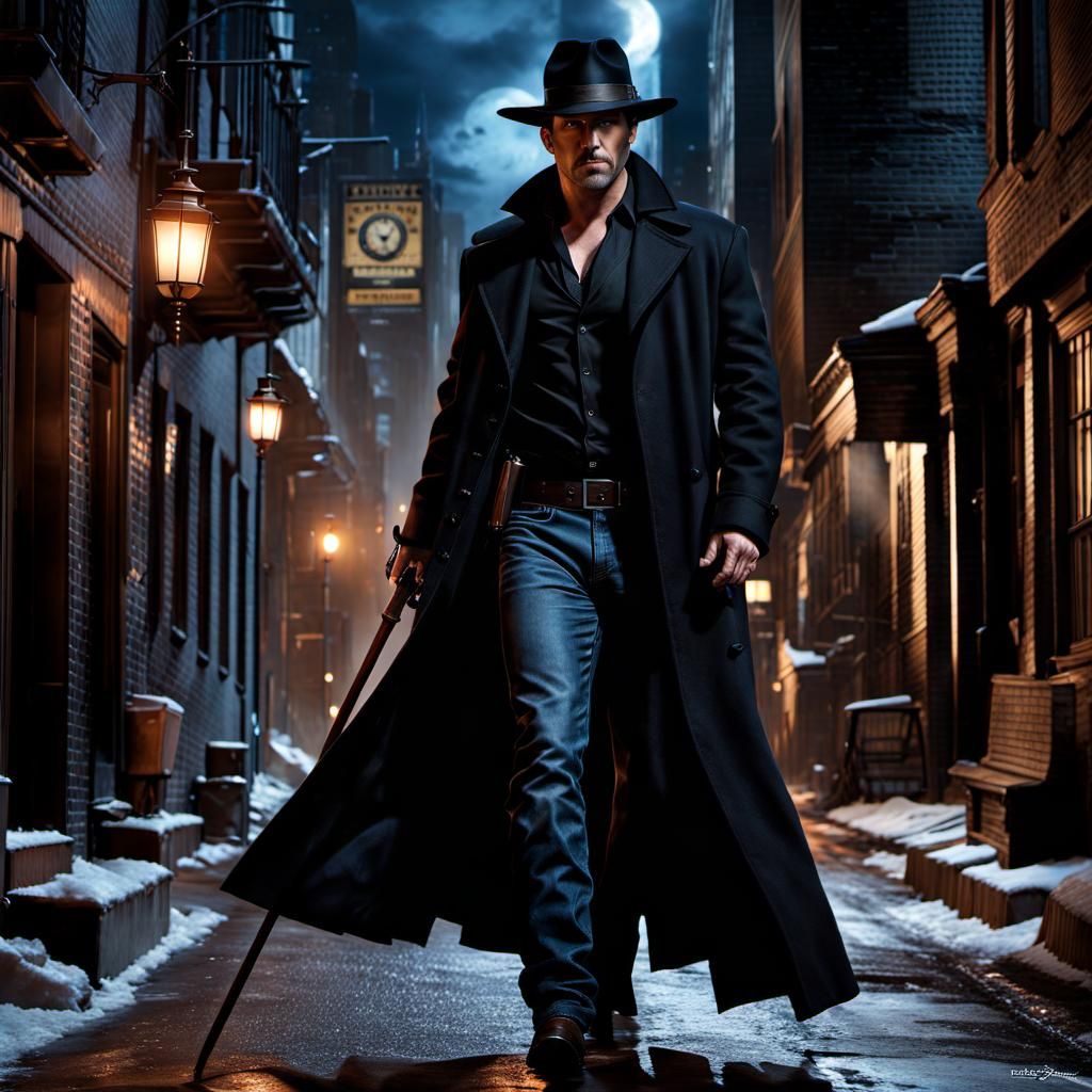 Harry Dresden in Dark Chicago Alley, Digital Painting