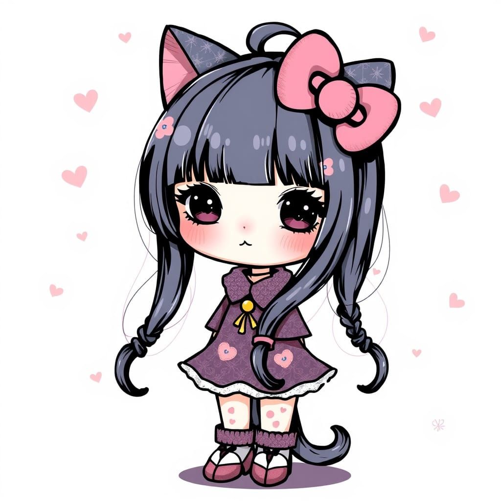 Dreamy Kawaii Character in Pastel Colors