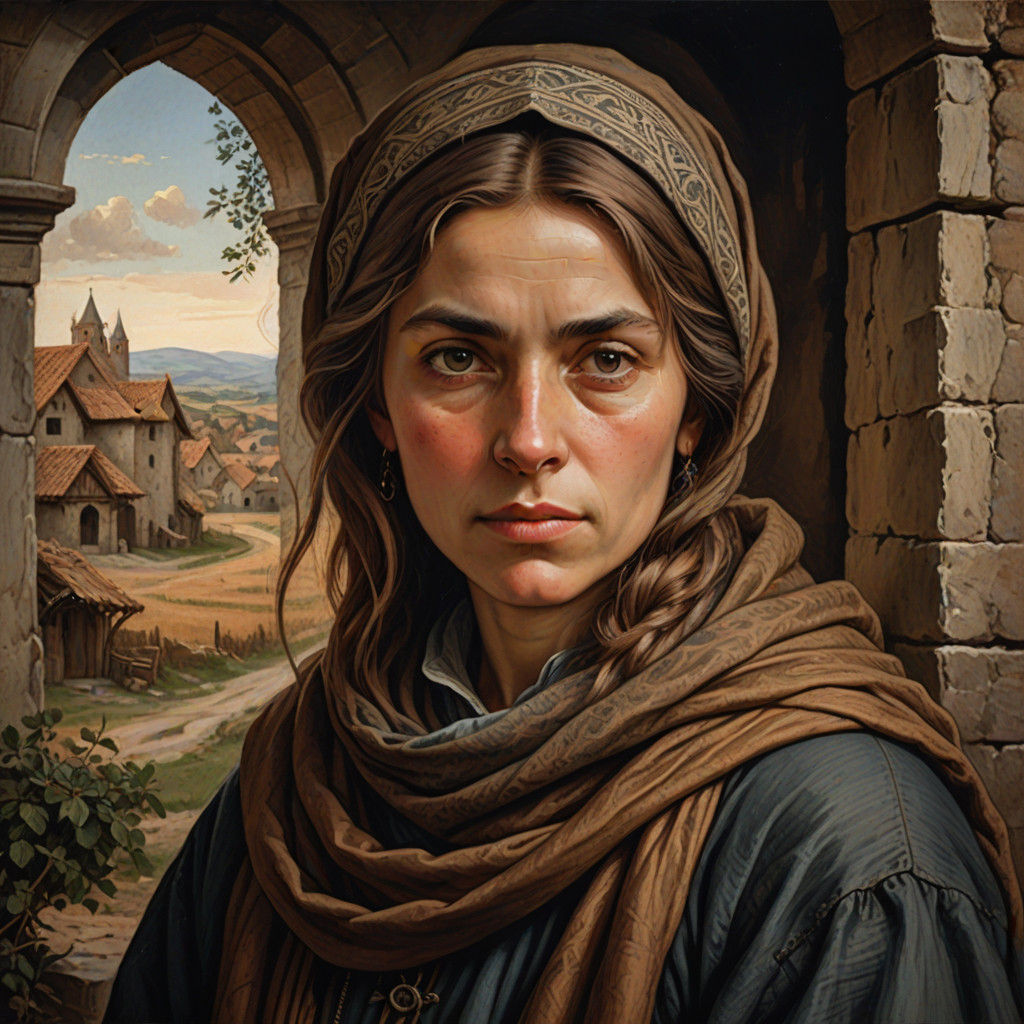Medieval Lady in Rustic Regalia