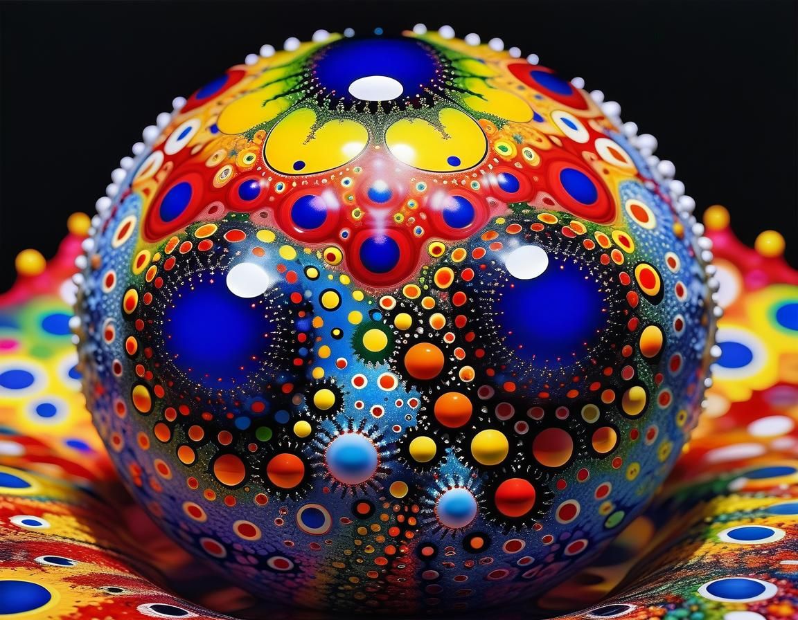 Rainbow Fractal Face in Hyperrealistic Style