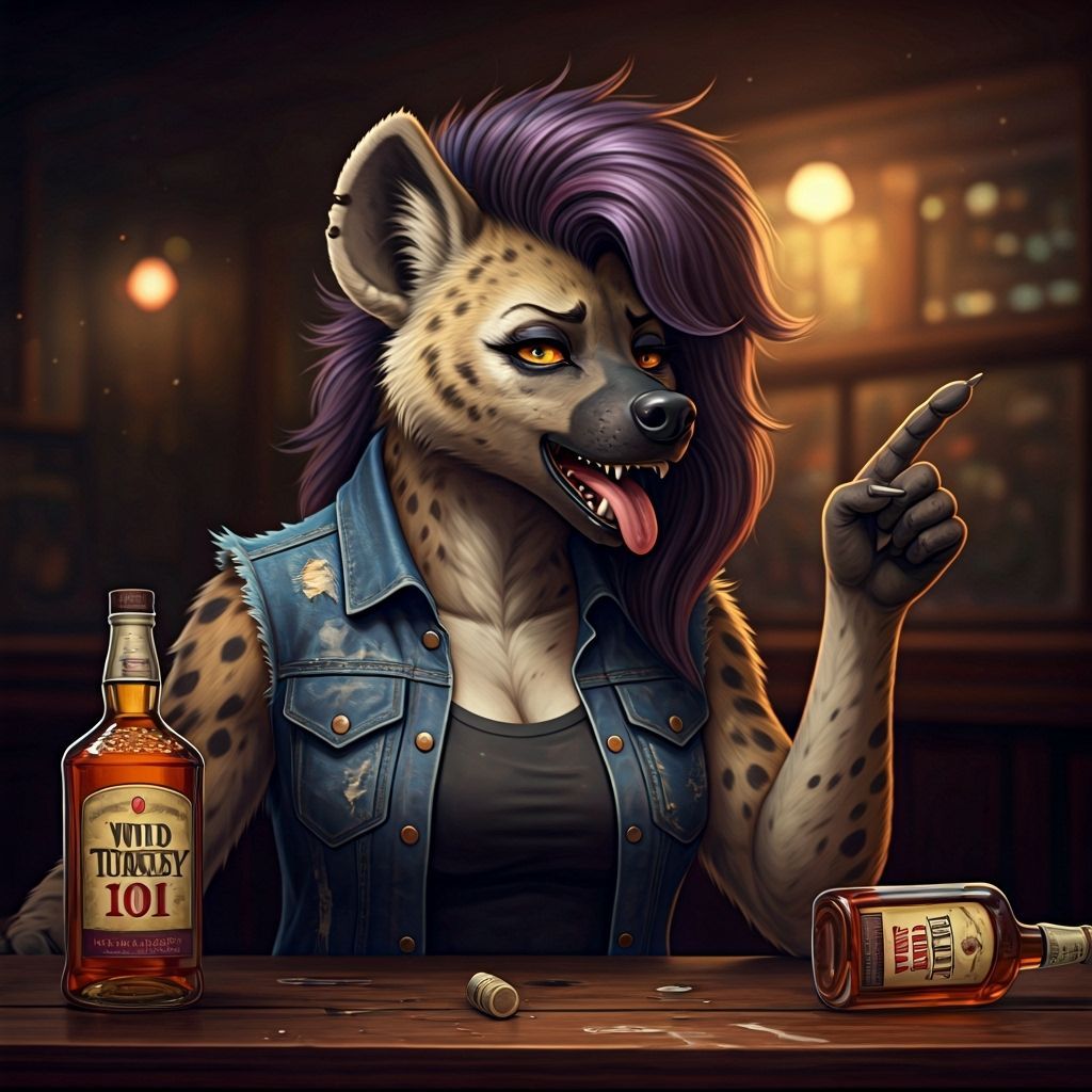 Drunk Anthropomorphic Hyena Rants in Dive Bar