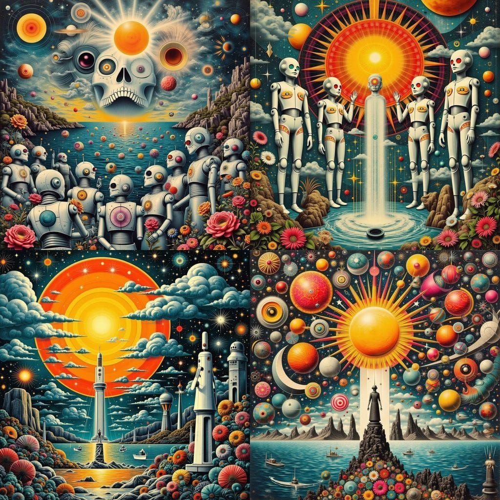 Robotic Magicians Ascend Over Stormy Seas