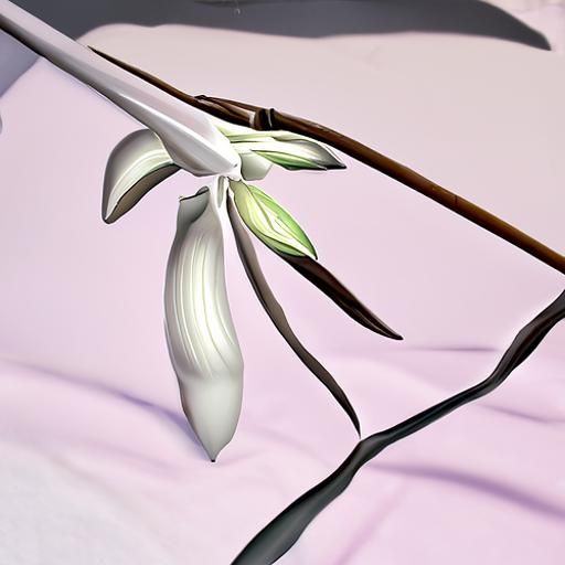 Vanilla Orchid and Beans Still Life in Photorealistic Style