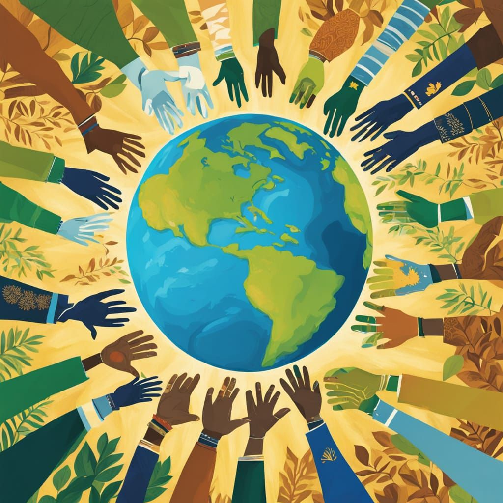 Global Unity: Protecting Earth with Interconnected Hands
