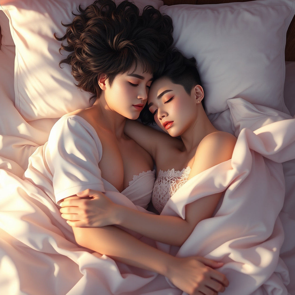 Lovers Asleep in Dreamscape, 3D Anime Art