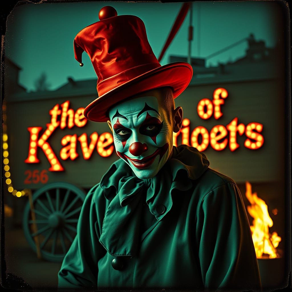 Creepy Daguerreotype Hologram of Circus Freaks and Clown