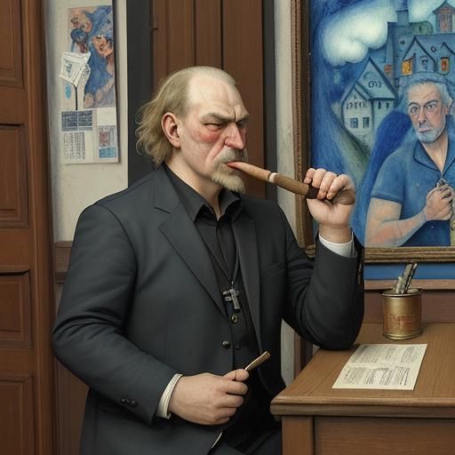 Locksmith Vasya's Surreal Divorce: Expressionist Art