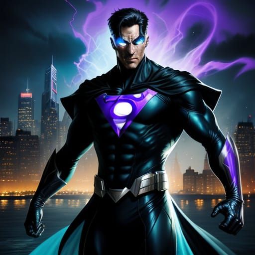 Phantom Superhero in Digital Painting Style