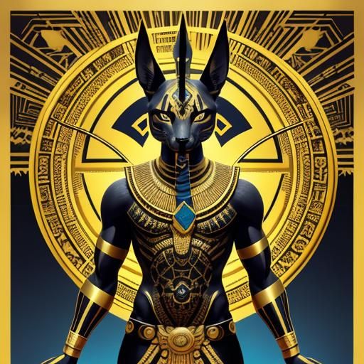 Anubis with cat face