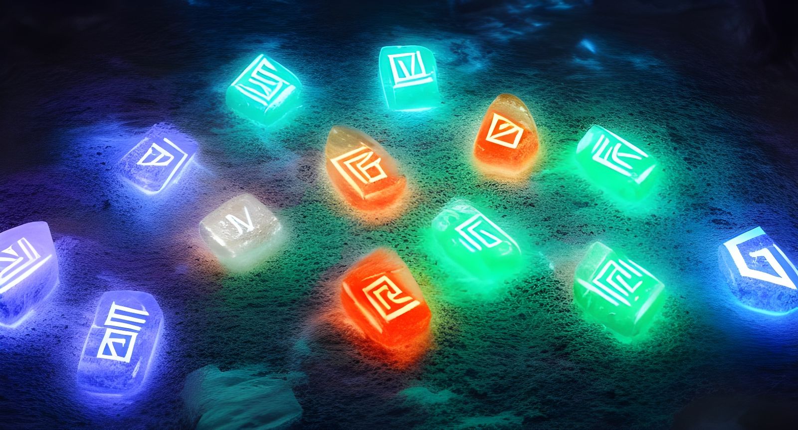 Glowing Runic Stones Rain from Night Sky