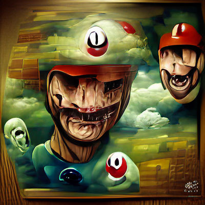 Creepy Distorted Super Mario Nightmare