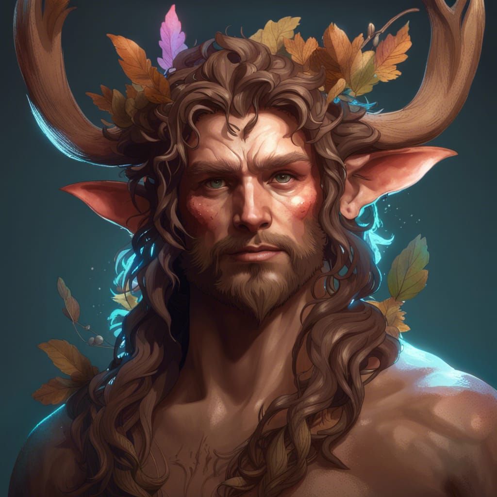 Detailed Faun Portrait in Hyperrealistic Style