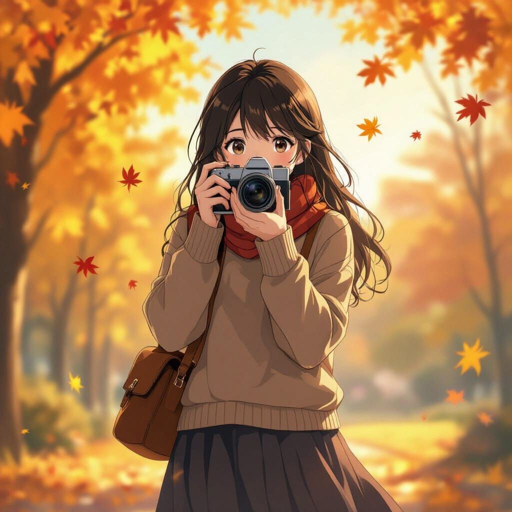 Anime Photographer Captures Autumn Moment