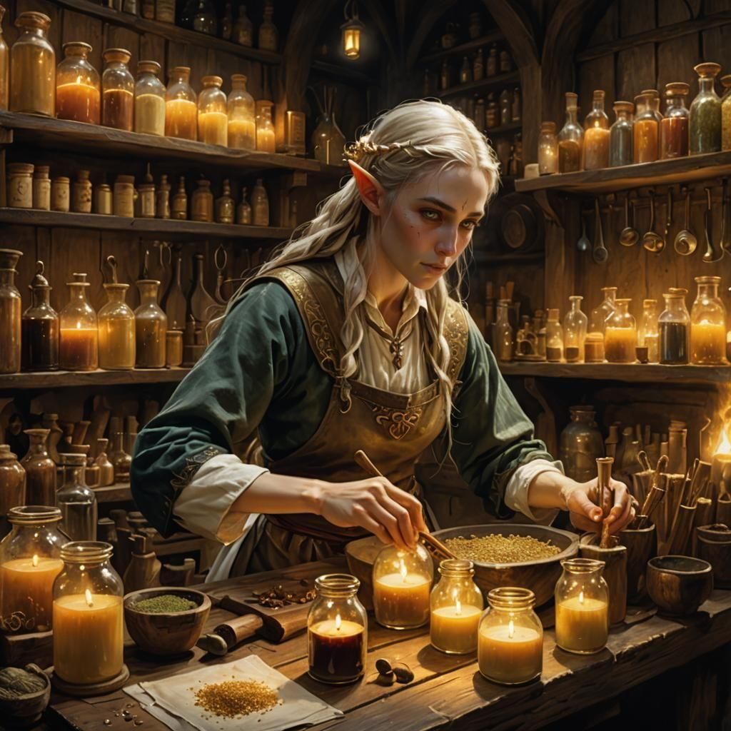High Elf Potions Master in Apothecary