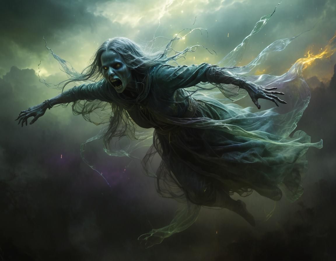 Terrifying Wraith Ghost in Dark Fantasy Art