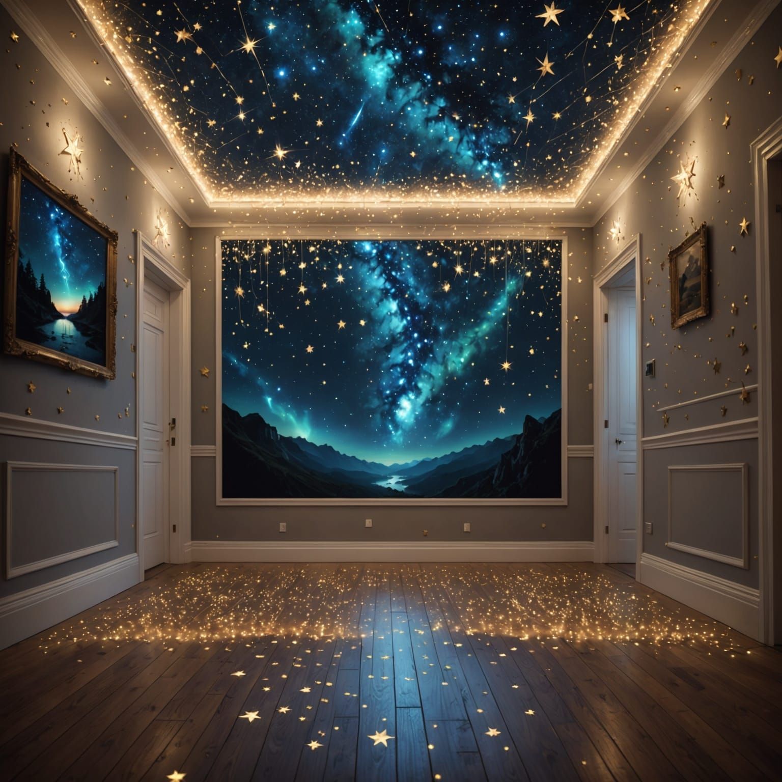 Glowing Celestial Vortex in Hyperrealistic Fantasy Scene