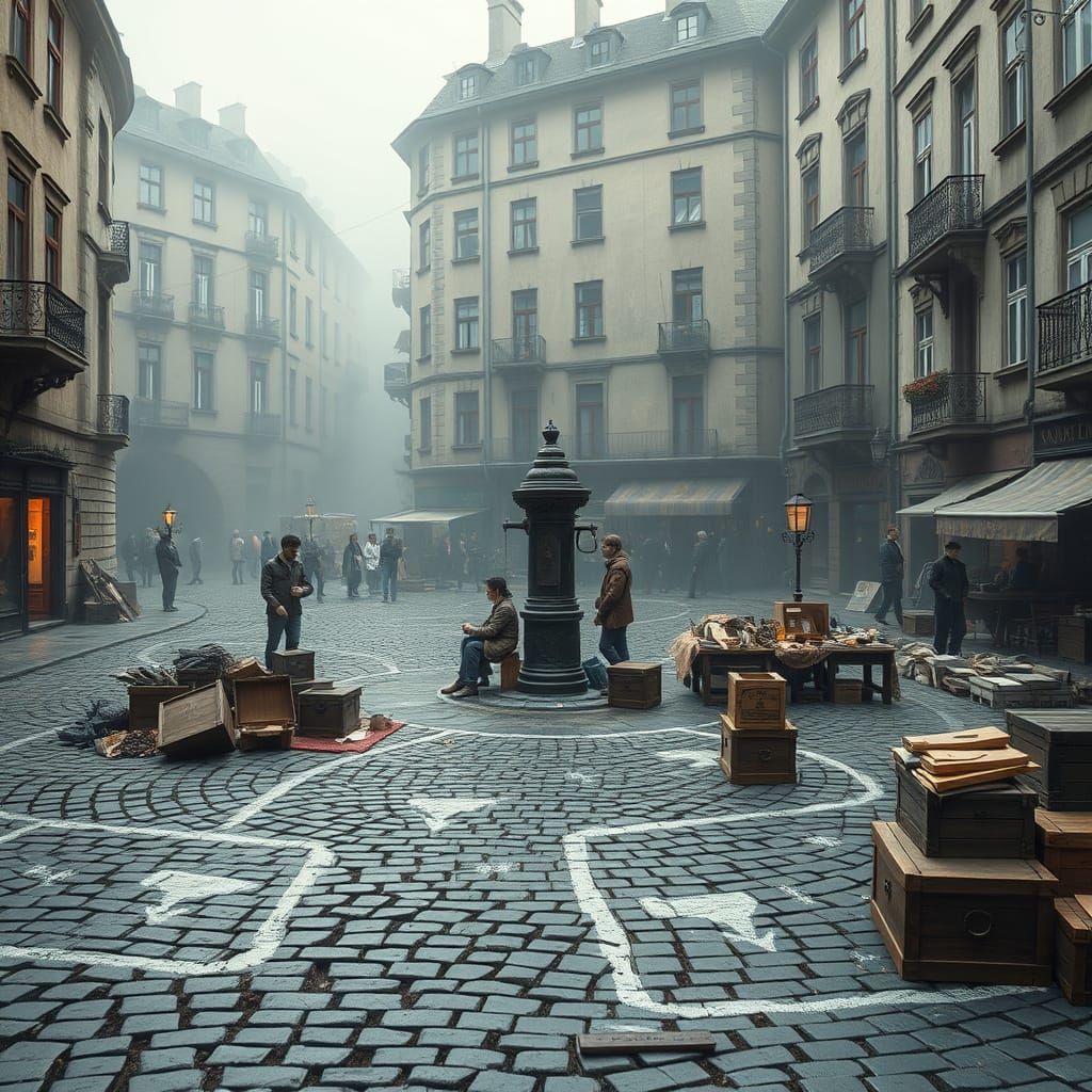 Medieval City Square Market in Fantasy Slums