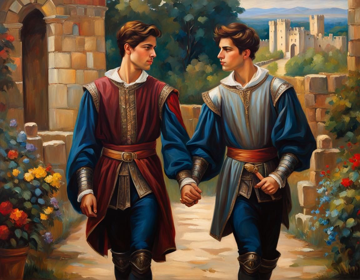 Medieval Couple (Style of Waterhouse)