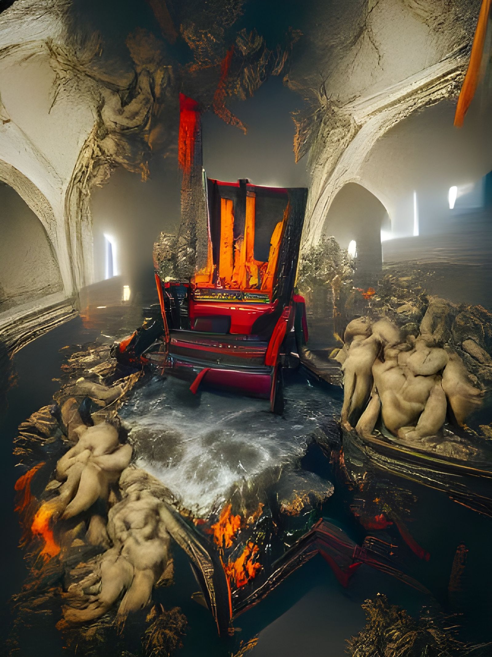 Renaissance-Style 3D Throne of Hell