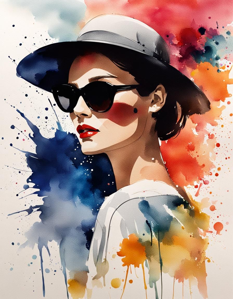 French Fashion Design with Watercolor Accents