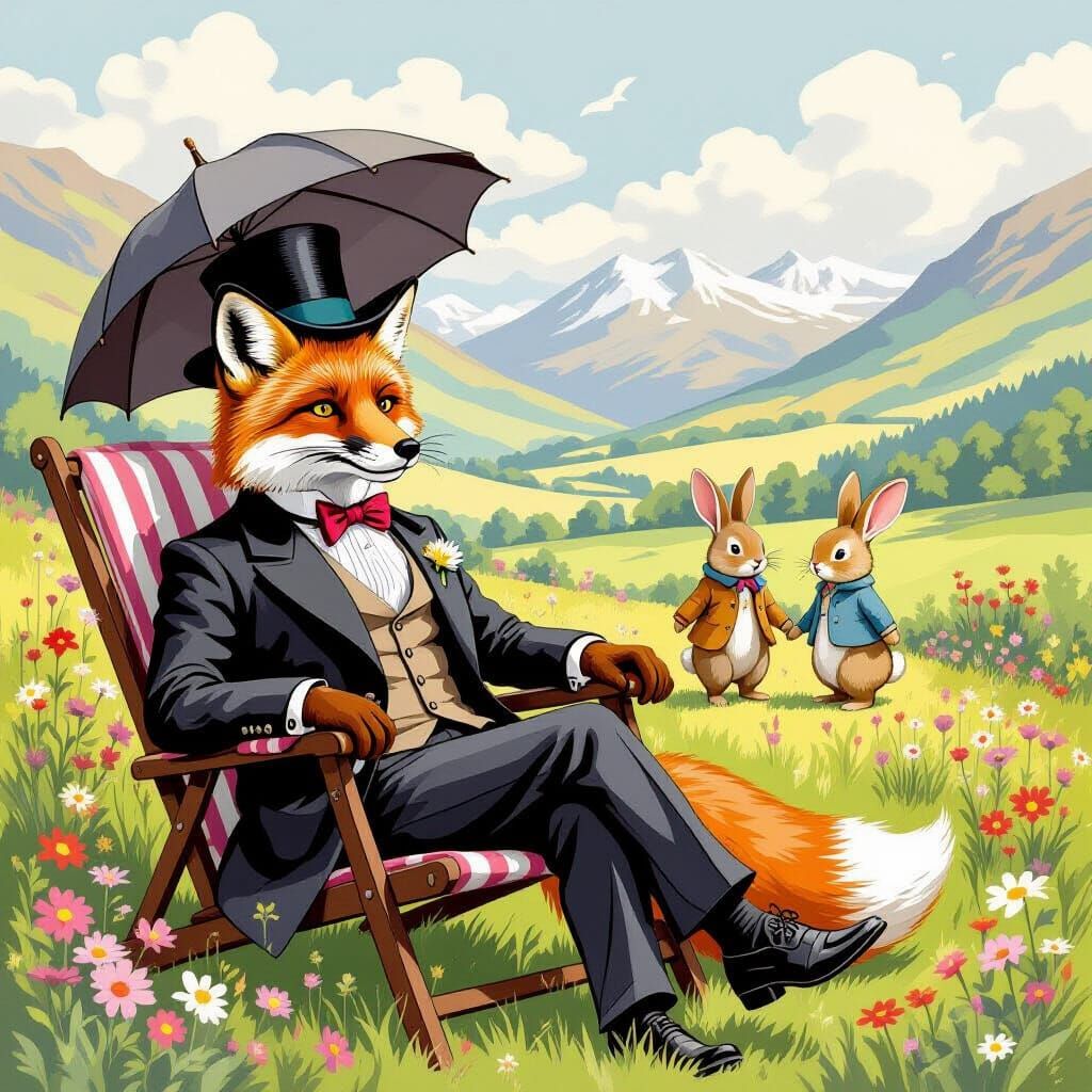 Mr. Fox Relaxing in the Scottish Highlands