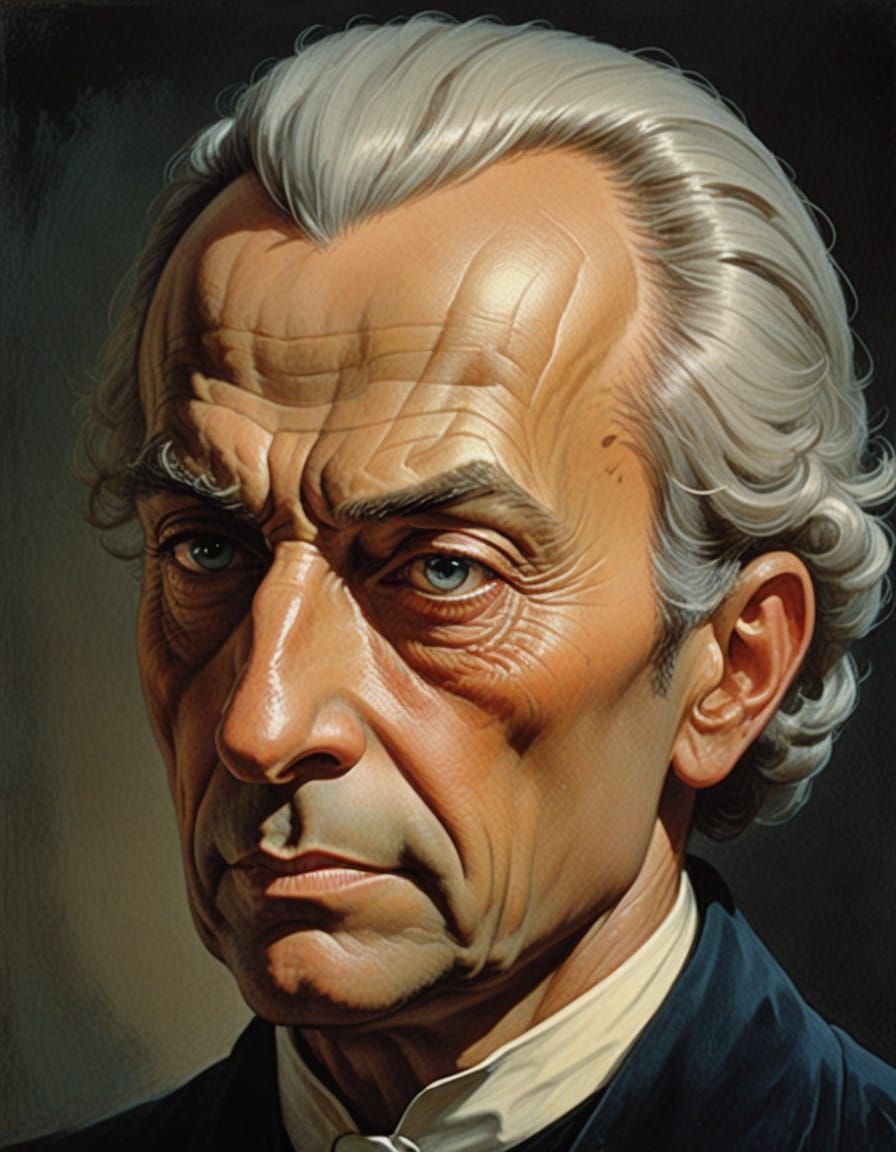 Philosopher Immanuel Kant in a Classical Artwork Style