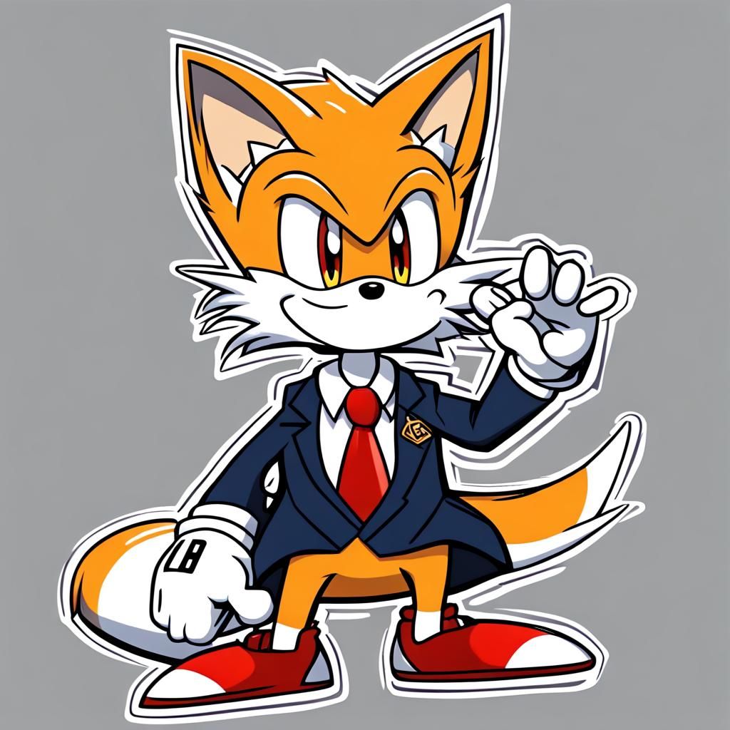 Miles 'Tails' Prower in Suit and Tie, Anime Style