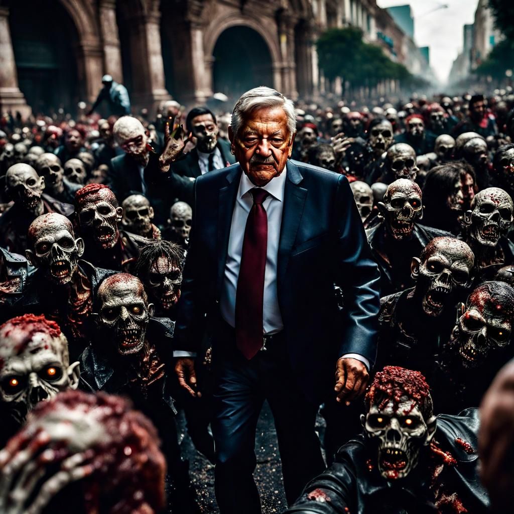 President Leads Zombie Apocalypse in Mexico City