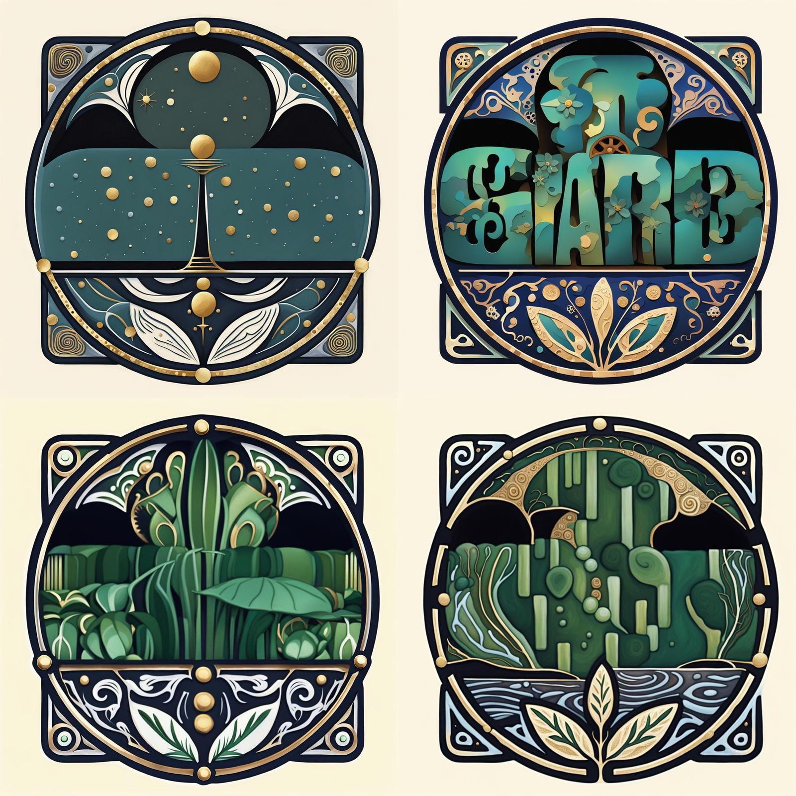 Art Nouveau Logo Concept Art in 8K