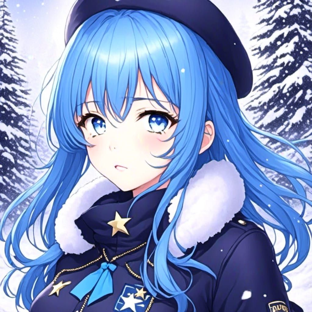 Blue-Haired Anime Girl Generated with LoRA Model