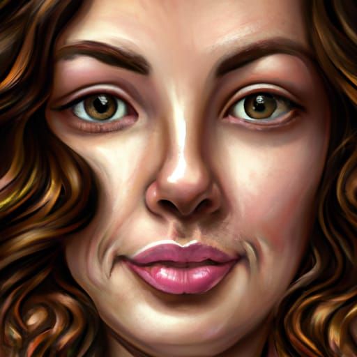 Teenage Girl Portrait in Art Nouveau Style