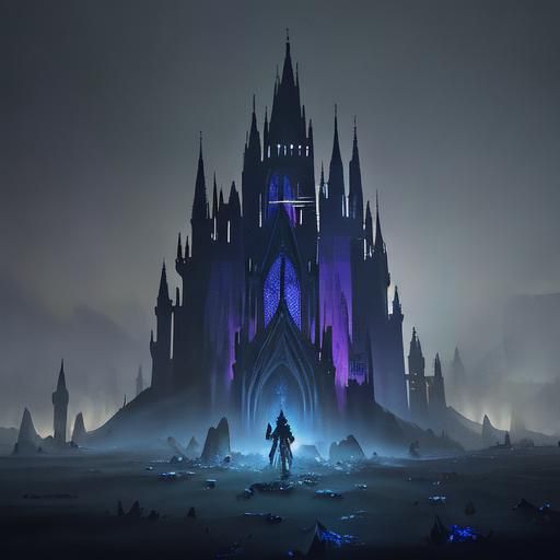 Mysterious Figure in Dark Fantasy Chamber