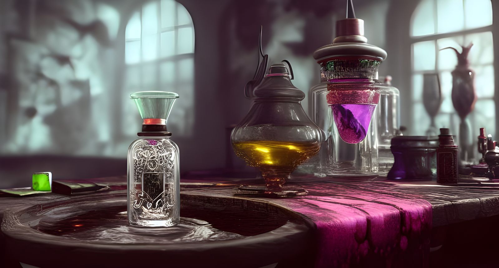 Sinister Magical Potion in Hyper-Realistic Digital Illustrat...