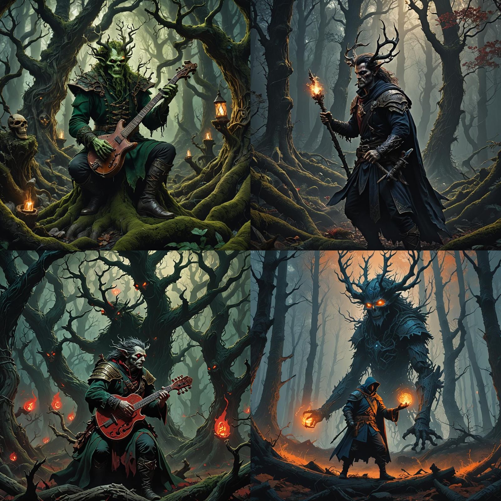 Fantastical Evil Bard in Detailed Matte Painting