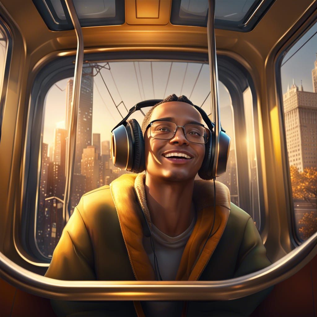 Joyful Commute in Crowded City Tram