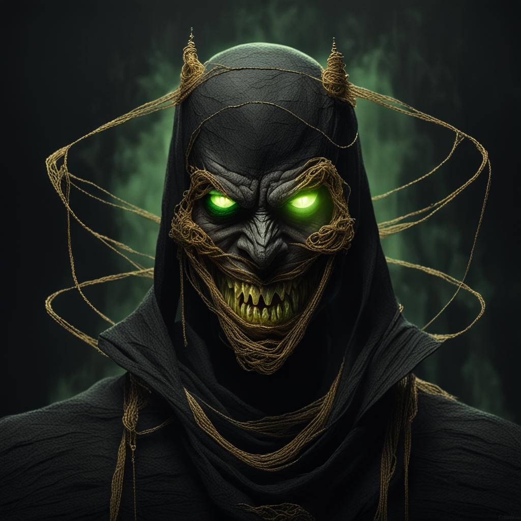 Surreal Vampire Portrait in String Art Style