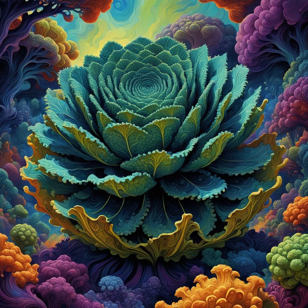 Surreal Romanesco in Fauvist Neo-Impressionist Style