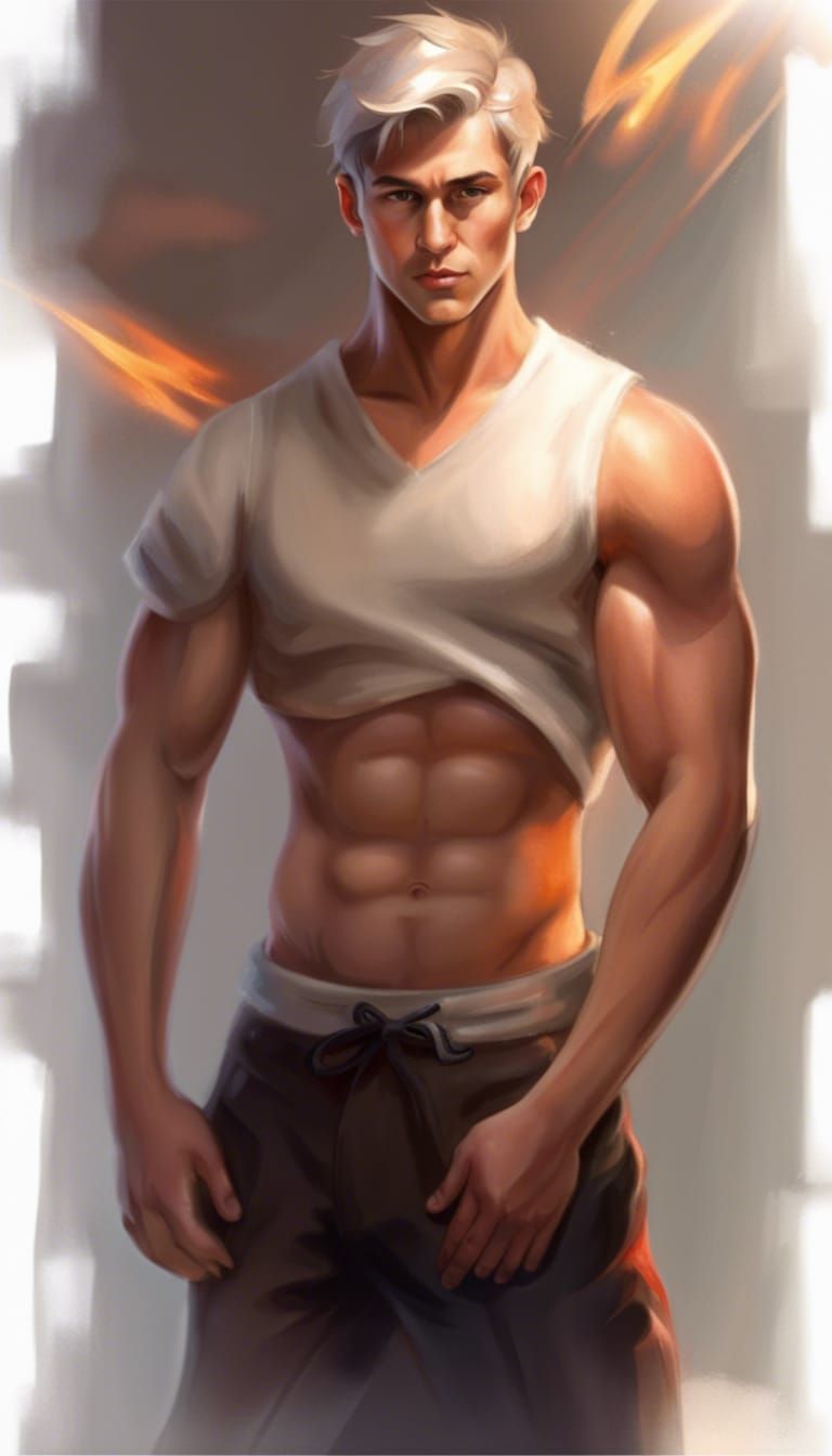 High-Resolution Rendering of Muscular Youth