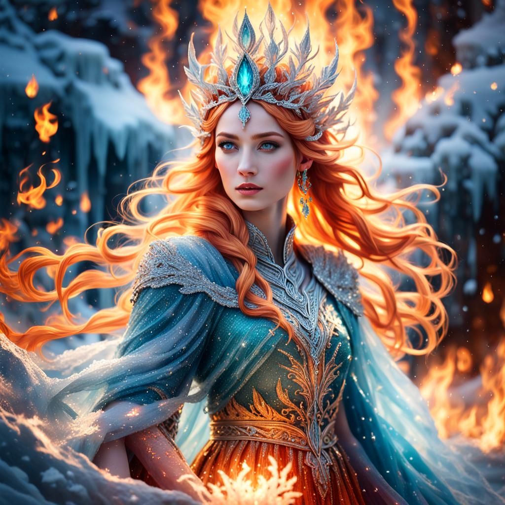 Goddess of Ice and Fire: Fantasy Portrait