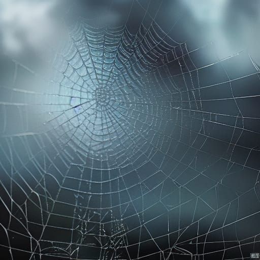 Intricate Spiderweb in Digital Matte Painting Style