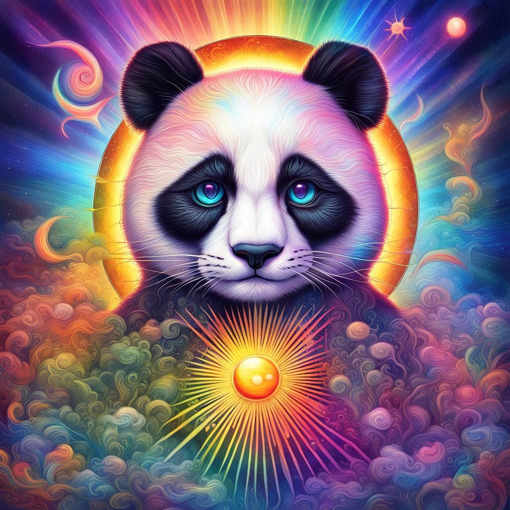 Panda Cat Rainbow Sun: A Cosmic Fantasy