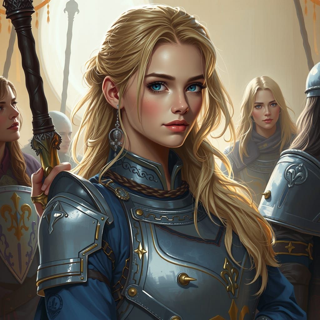 Ethereal Paladin in Scandinavian Folklore Style