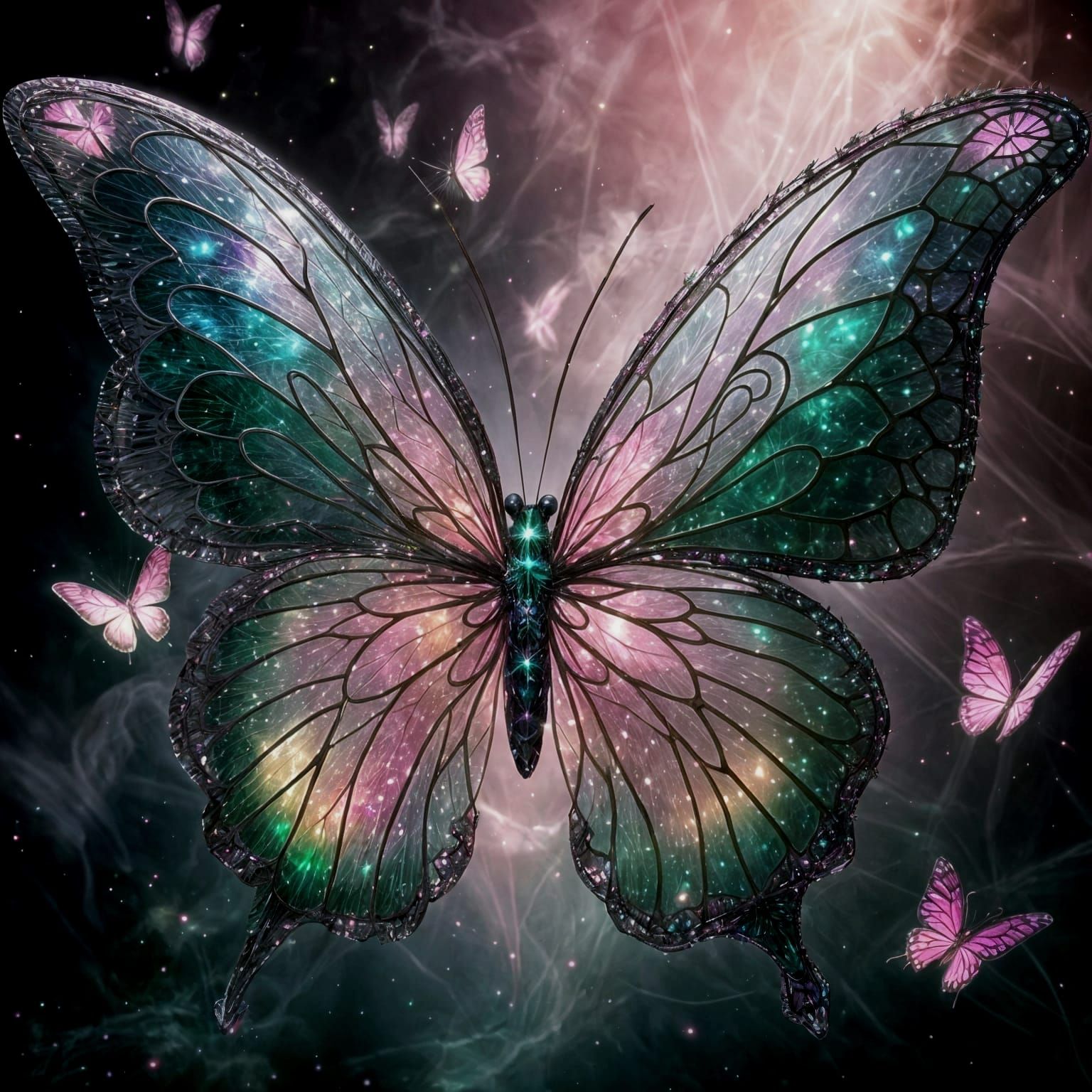 Crystal Butterfly Shines with Ethereal Light