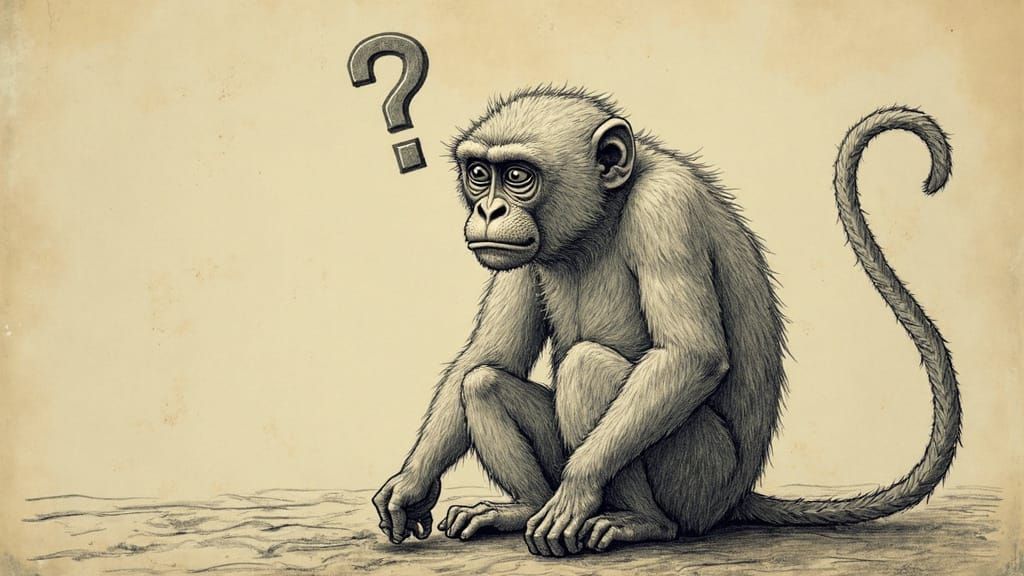 Mischievous Monkey Ponders Life's Mysteries