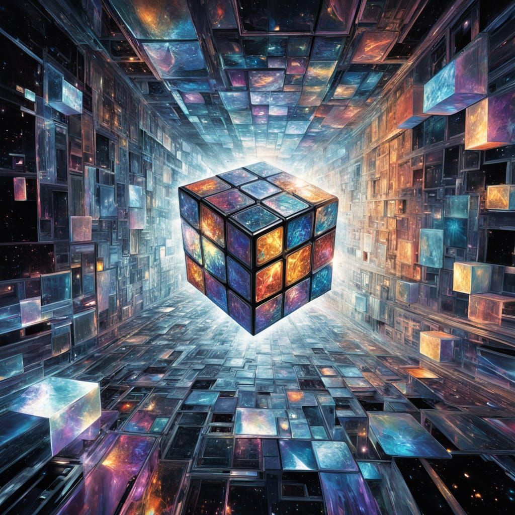 Iridescent Crystal Hologram in Space