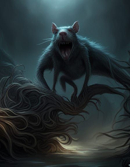 Lovecraftian Rat Horror in Dark Fantasy Style